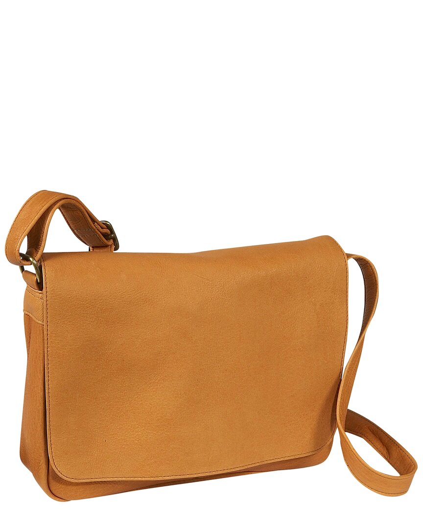 Le Donne Full Flap Leather Shoulder Bag In Brown