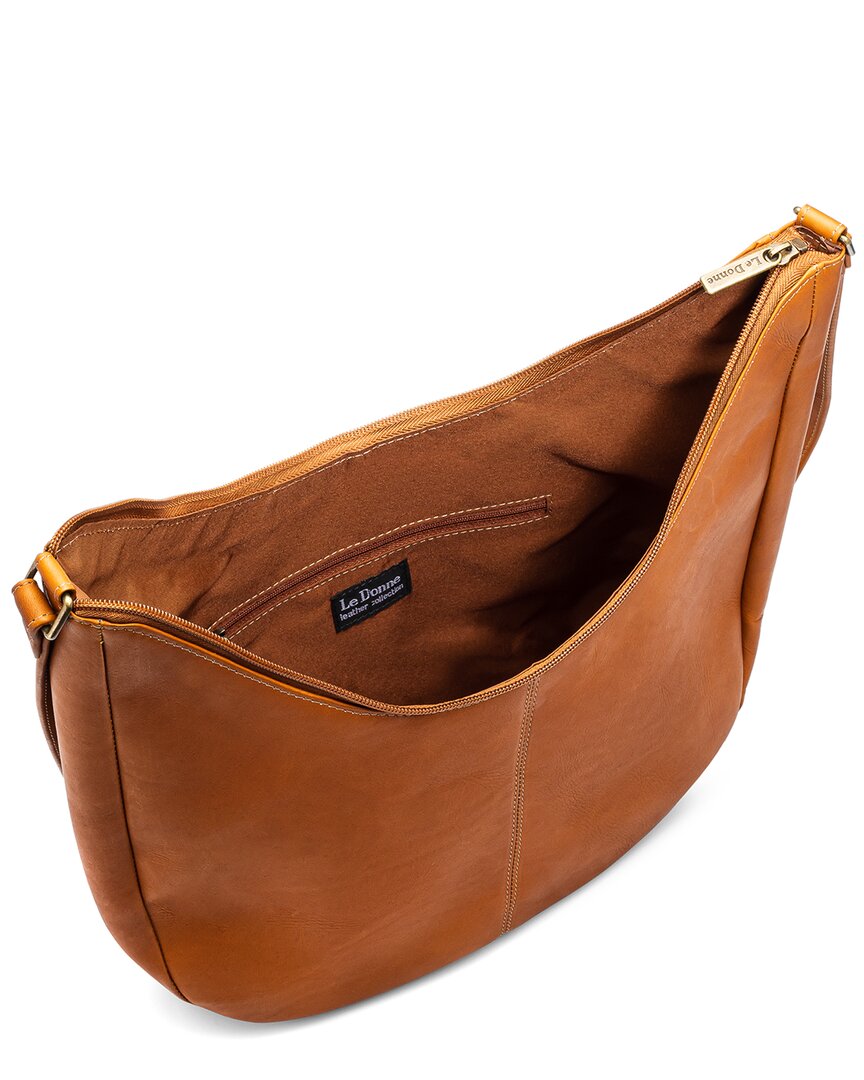 Le Donne Half Moon Leather Crossbody In Brown