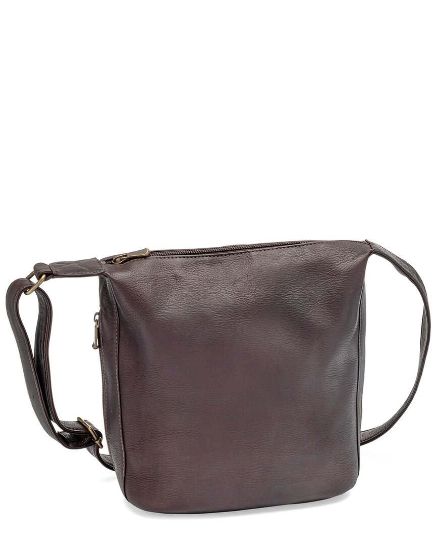 Le Donne Chloe Leather Crossbody In Brown