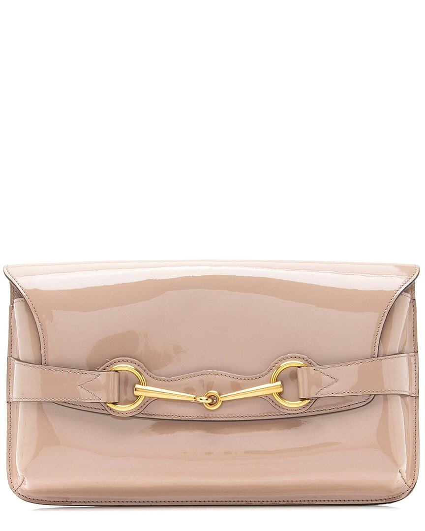 Gucci Pink Patent Leather Bright Bit Clutch (authentic Pre-loved)