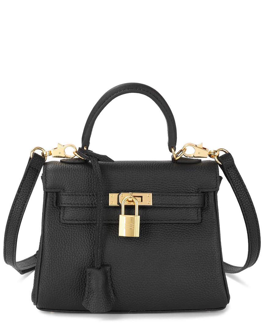 Tiffany & Fred Paris Leather Mini Satchel In Black