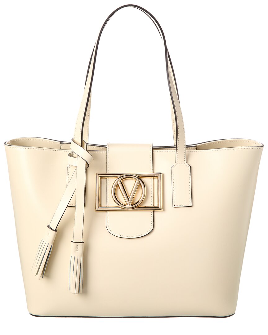 Valentino By Mario Valentino Marion Leather Tote In White