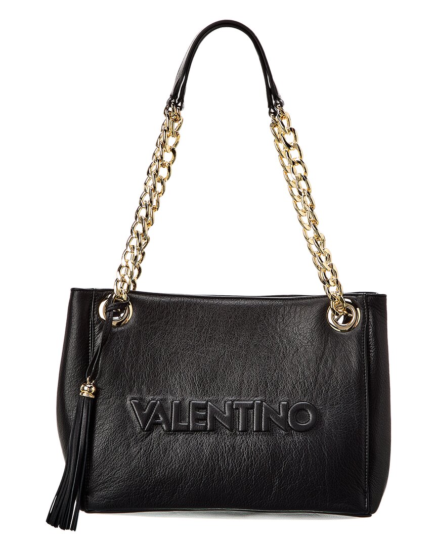Shop Valentino By Mario Valentino Luisa Embossed Leather Shoulder Bag In Black