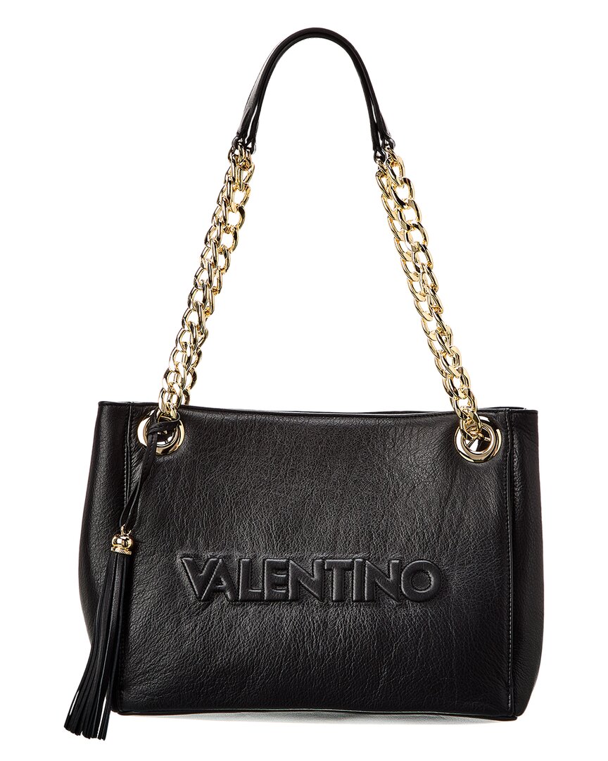 Valentino By Mario Valentino Luisa Embossed Leather Shoulder Bag In Black