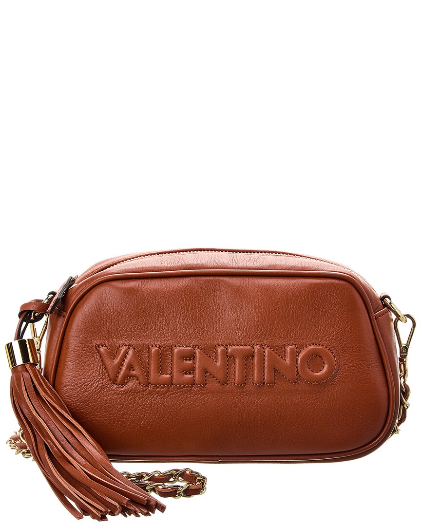 Shop Valentino By Mario Valentino Bella Embossed Leather Crossbody In Brown