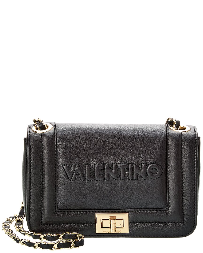 Shop Valentino By Mario Valentino Beatriz Embossed Leather Shoulder Bag In Black