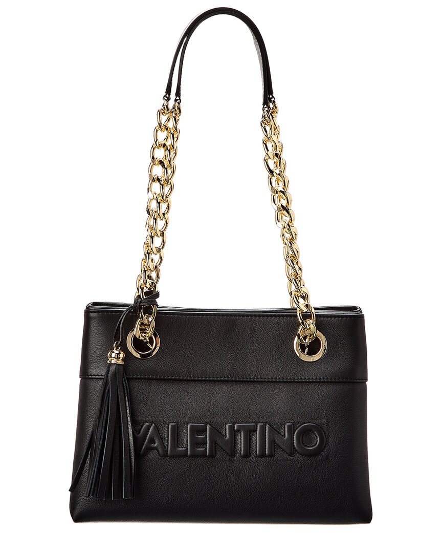 Shop Valentino By Mario Valentino Kali Embossed Leather Shoulder Bag In Black