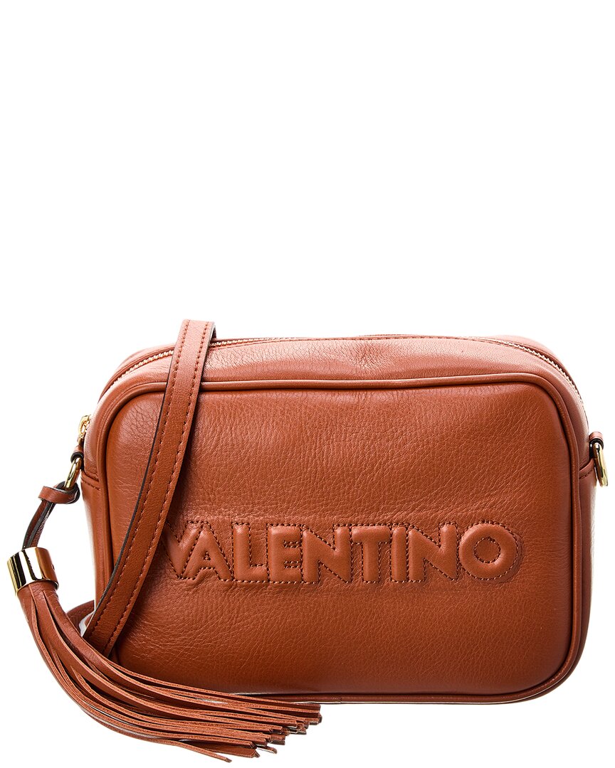 Shop Valentino By Mario Valentino Tf Dnu  Mia Embossed Leather Crossbody In Brown