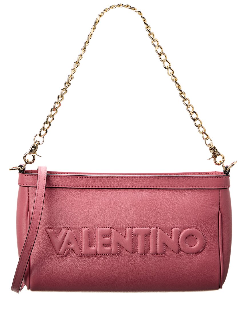 Shop Valentino By Mario Valentino Celia Embossed Leather Shoulder Bag In Pink
