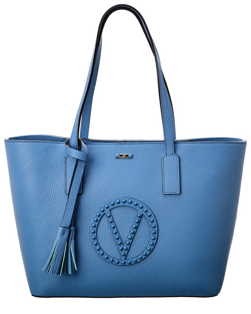 Shop Valentino By Mario Valentino Soho Rock Leather Tote In Blue