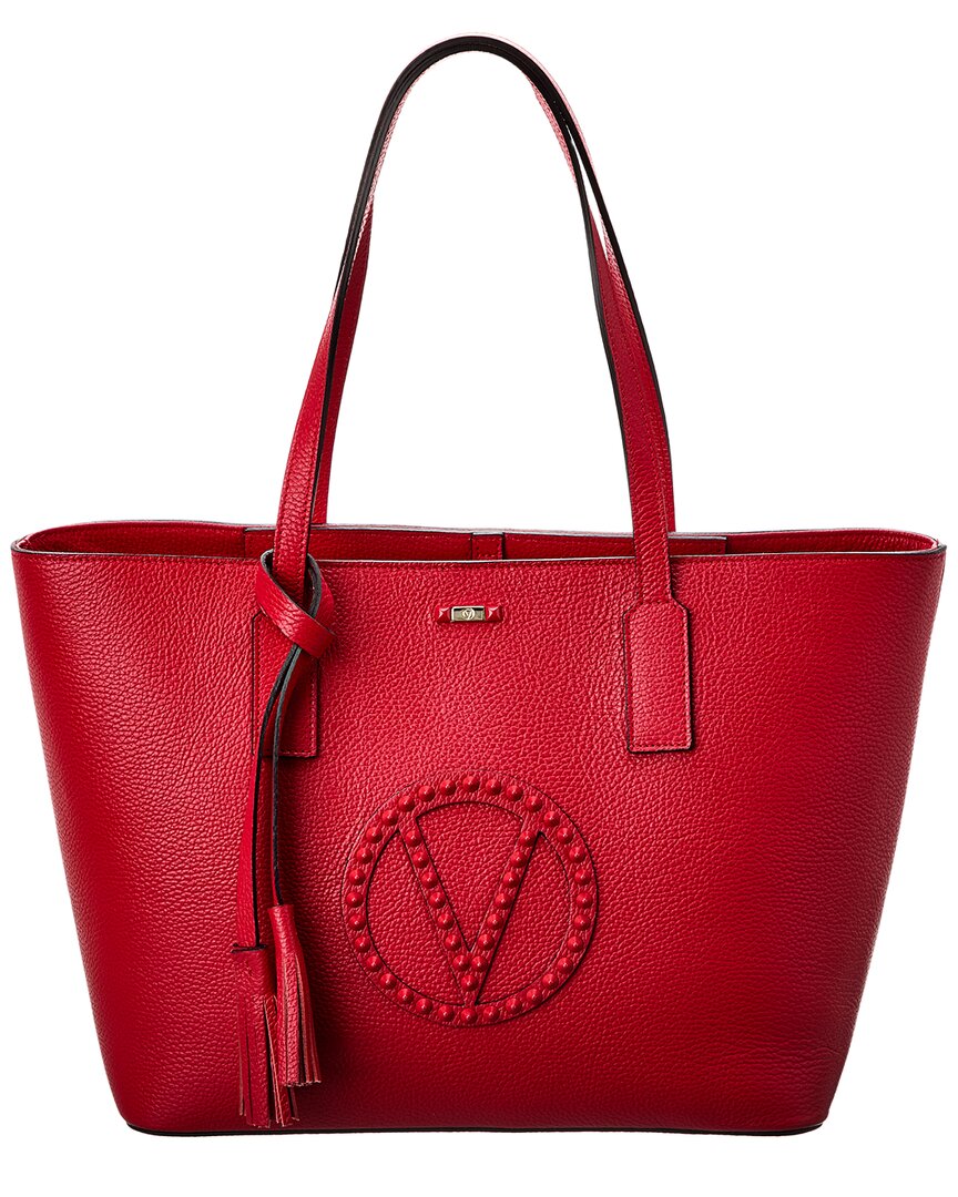 Valentino By Mario Valentino Soho Rock Leather Tote In Red