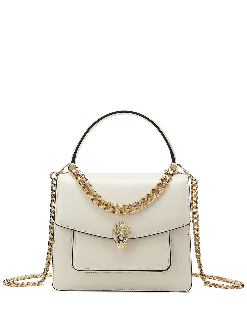Tiffany & Fred Paris Smooth Leather Foldover Top Handle Shoulder Bag