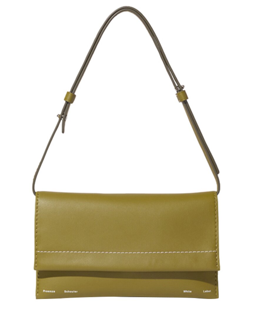 Shop Proenza Schouler White Label Small Accordion Leather Flap Bag In Green