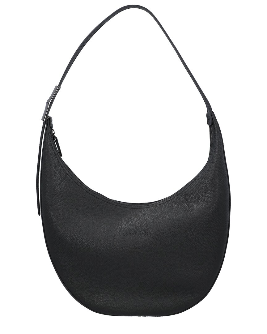 Longchamp Roseau Large Leather Shoulder Bag In Black