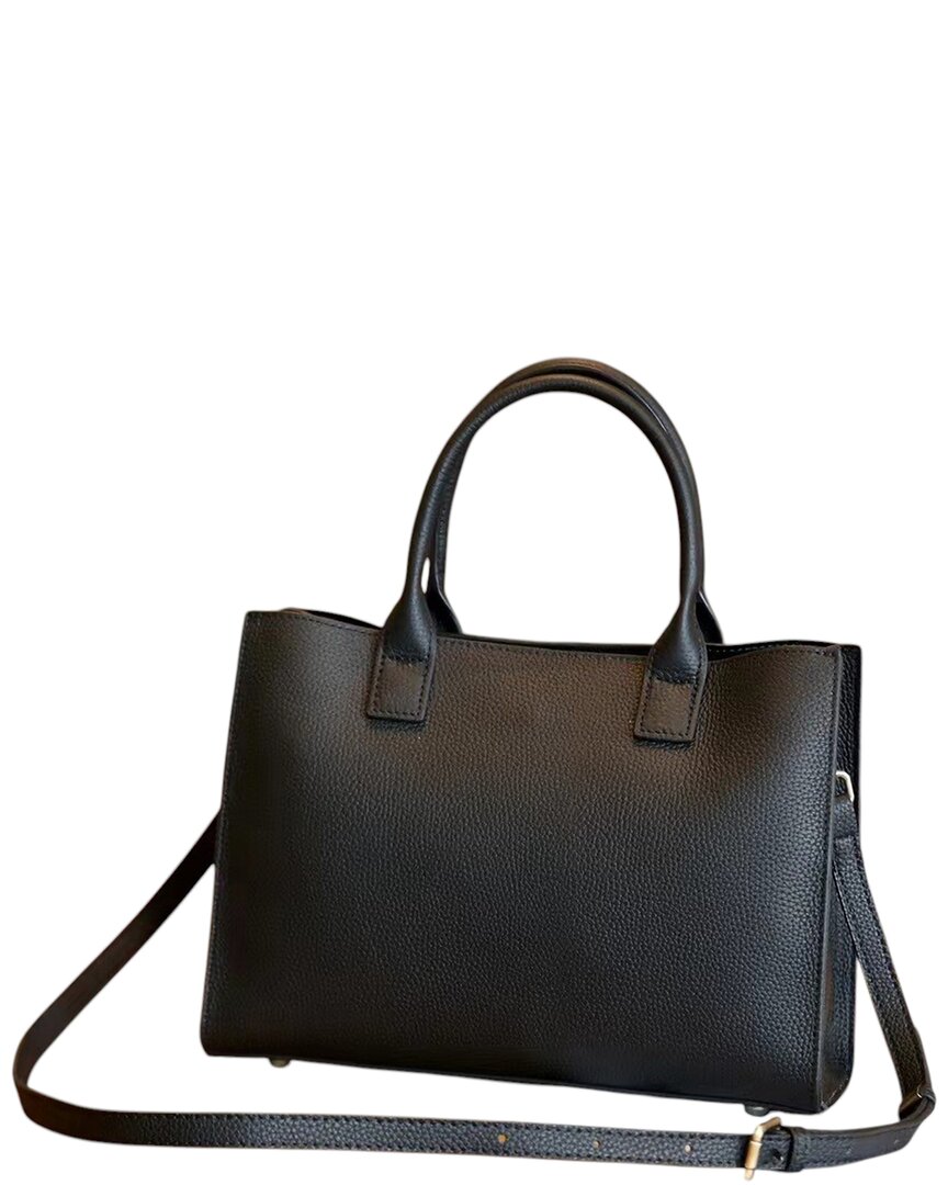 Bella Desert Leather Tote In Black