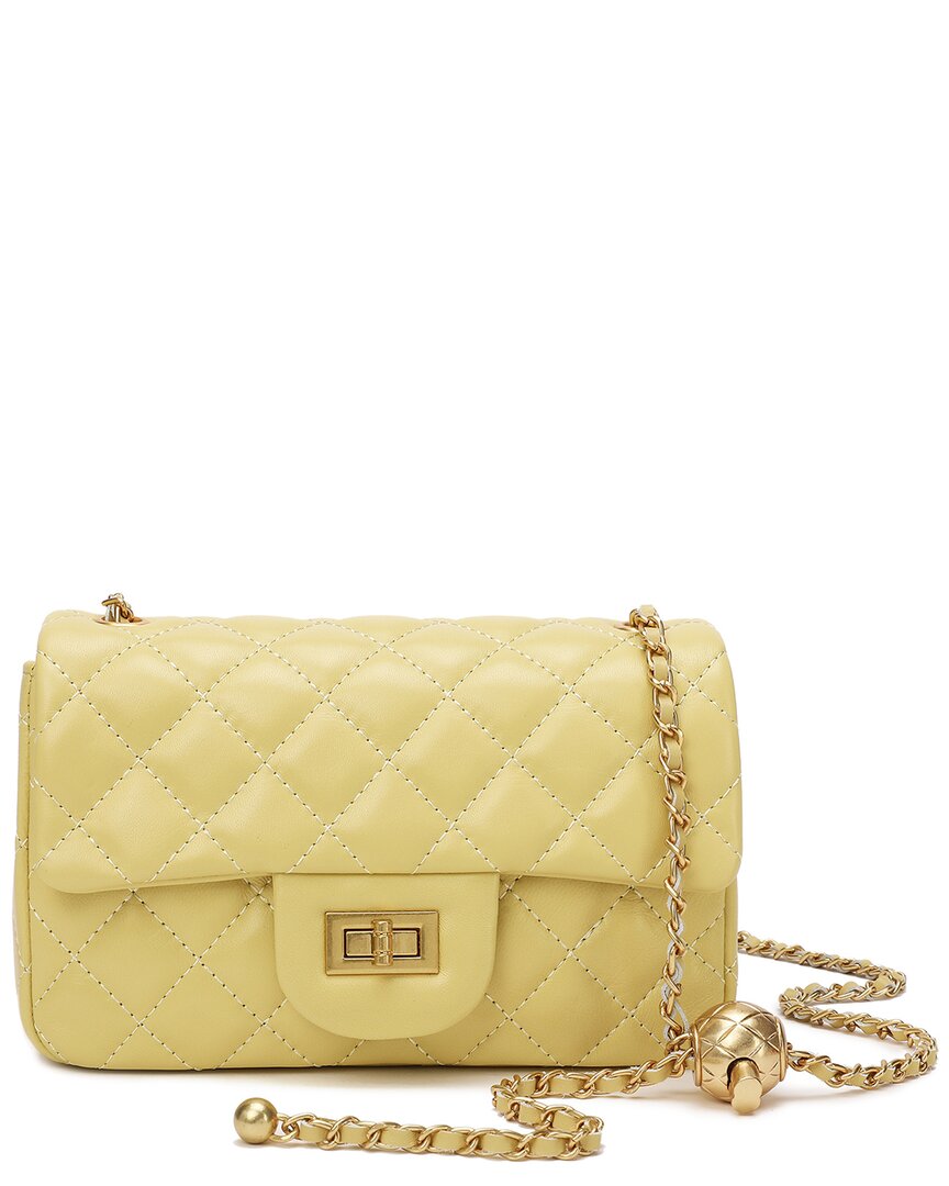 Shop Tiffany & Fred Paris Quilted Leather Crossbody In Yellow