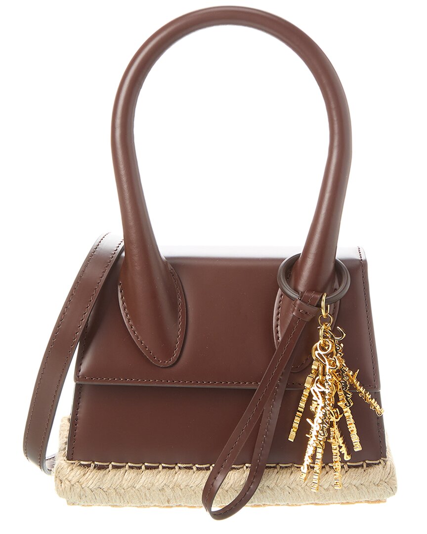 Shop Jacquemus Le Chiquito Moyen Cordao Leather Shoulder Bag In Brown