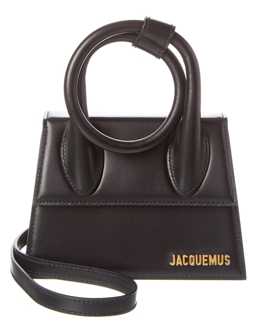 Jacquemus Le Chiquito Noeud Leather Shoulder Bag In Black