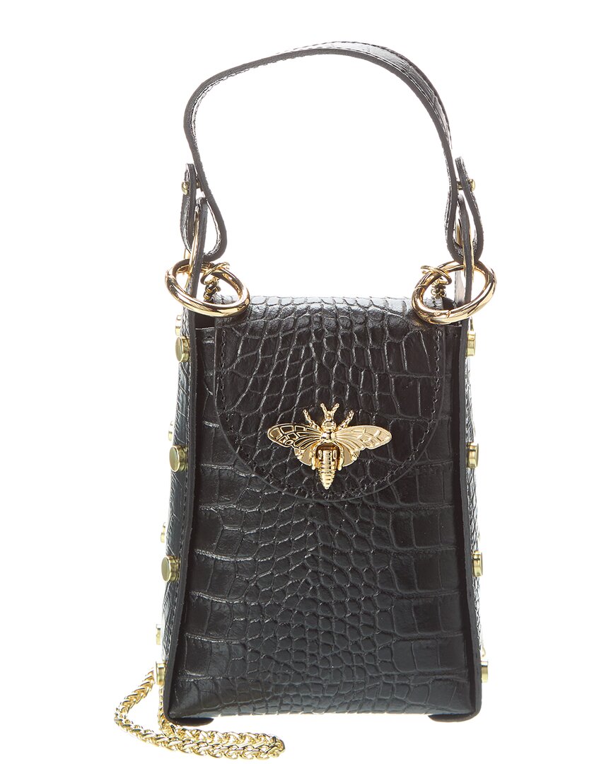 Persaman New York Anette Leather Crossbody In Black