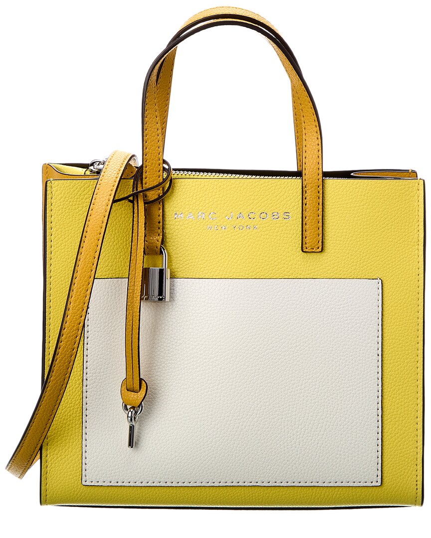 Marc Jacobs Grind Mini Leather Tote In Yellow