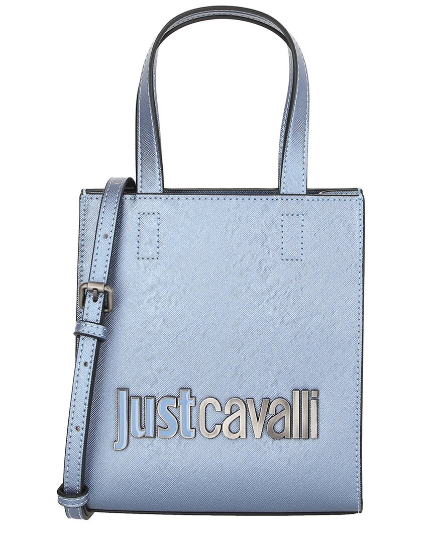 Just Cavalli Logo Tote In Blue