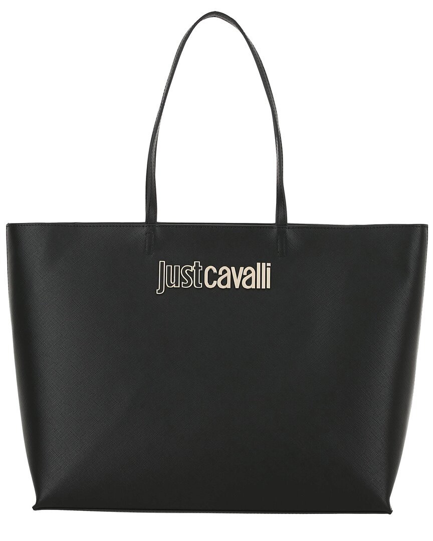 Shop Just Cavalli Logo Small Tote In Black