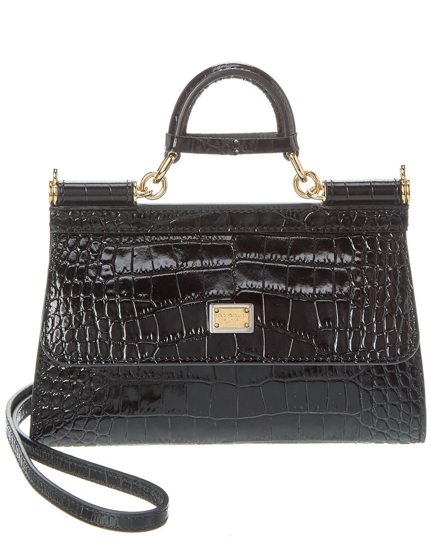 Dolce & Gabbana Kim Dolce&gabbana Small Sicily Double-face Top-handle Bag In Black