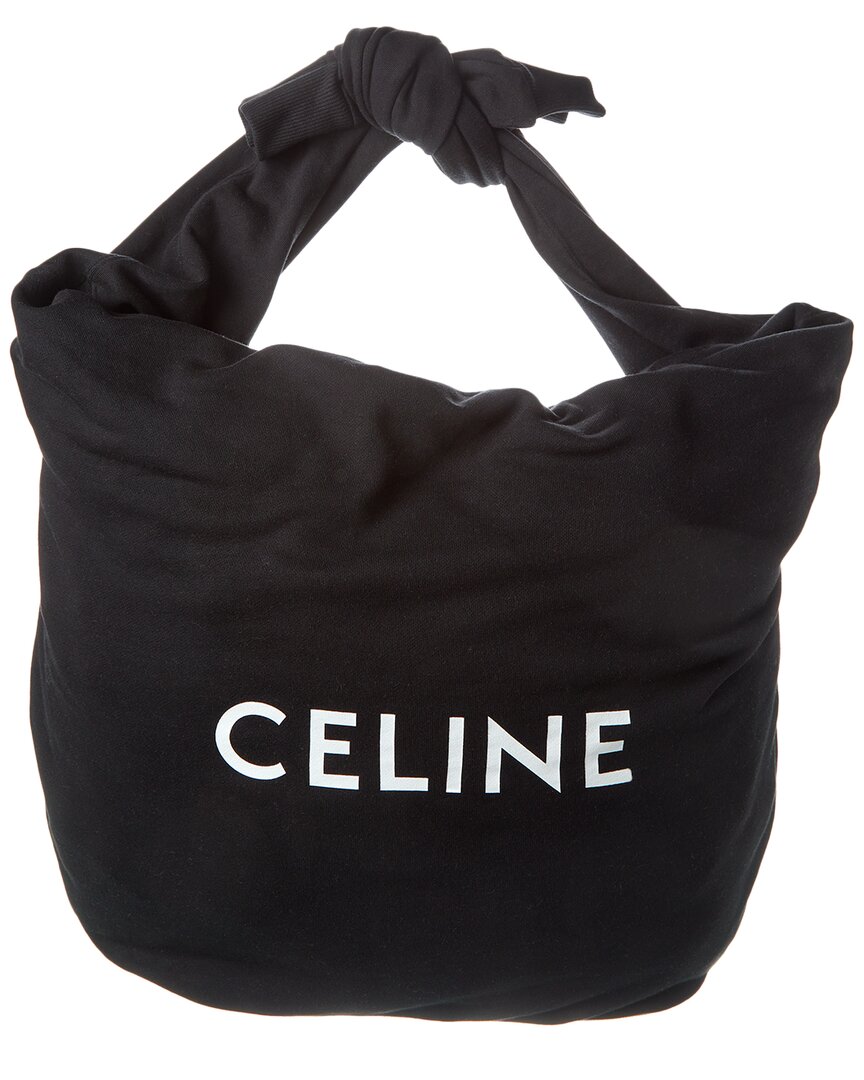 Shop Celine Logo Shoulder Bag In Black