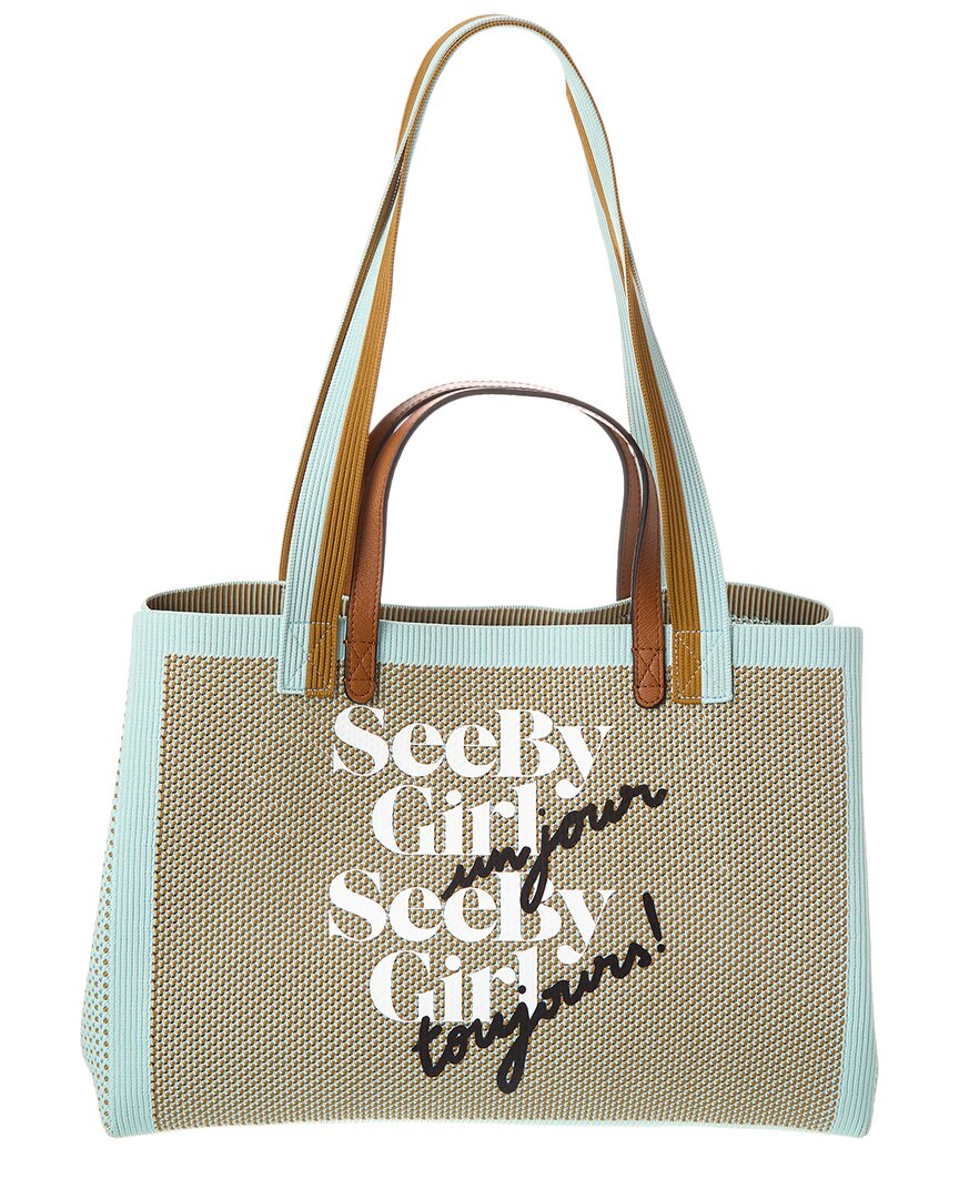 Shop See By Chloé See By Girl Un Jour Canvas & Leather Tote