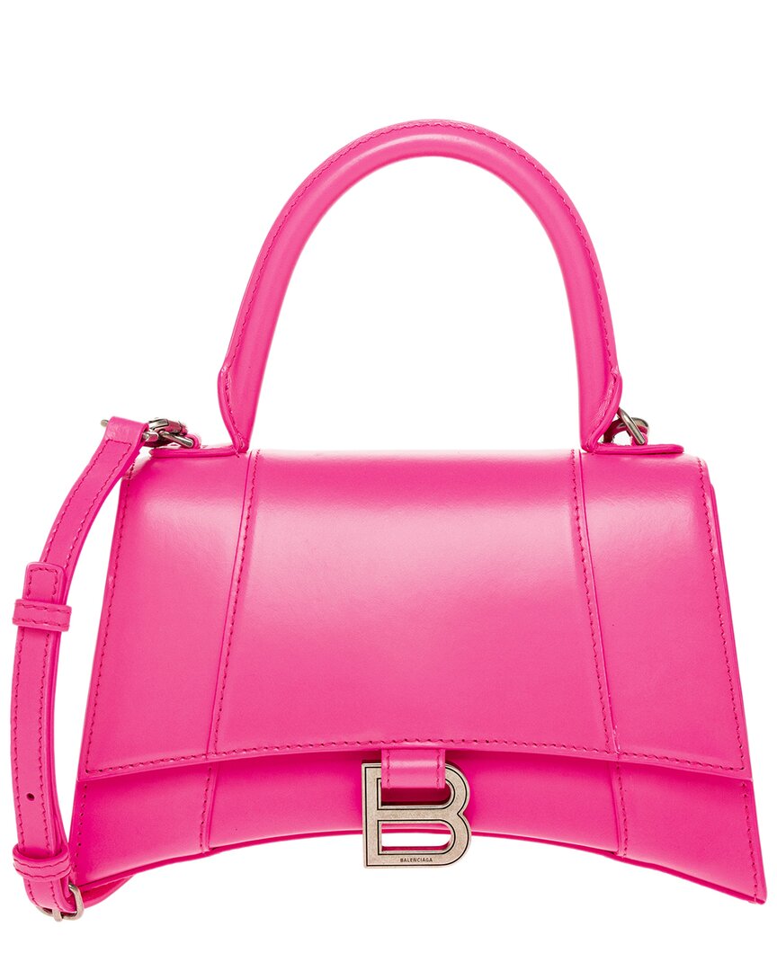 Shop Balenciaga Hourglass Small Leather Bag In Pink