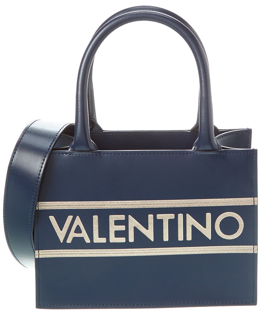 Shop Valentino By Mario Valentino Marie Lavoro Leather Tote In Blue