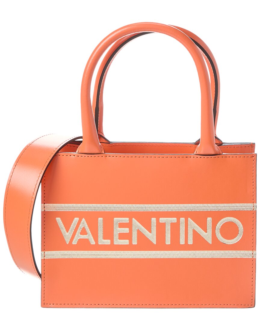 Valentino By Mario Valentino Marie Lavoro Leather Tote In Orange