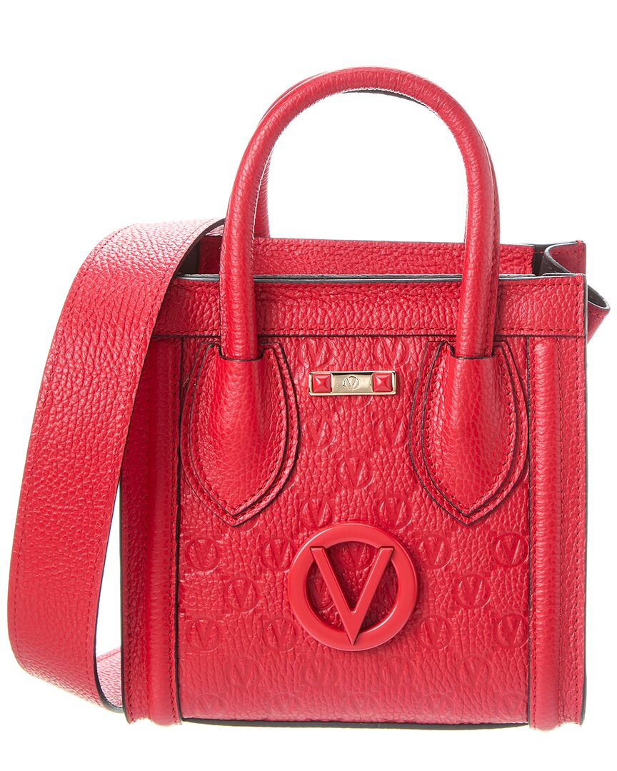 Shop Valentino By Mario Valentino Eva Monogram Leather Tote In Red