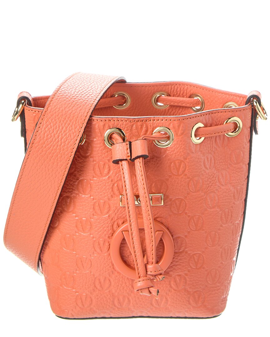 Shop Valentino By Mario Valentino Jules Leather Bucket Bag In Orange
