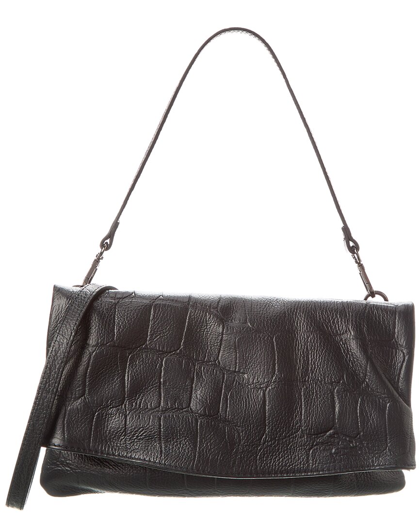 Italian Leather Clutch In Black