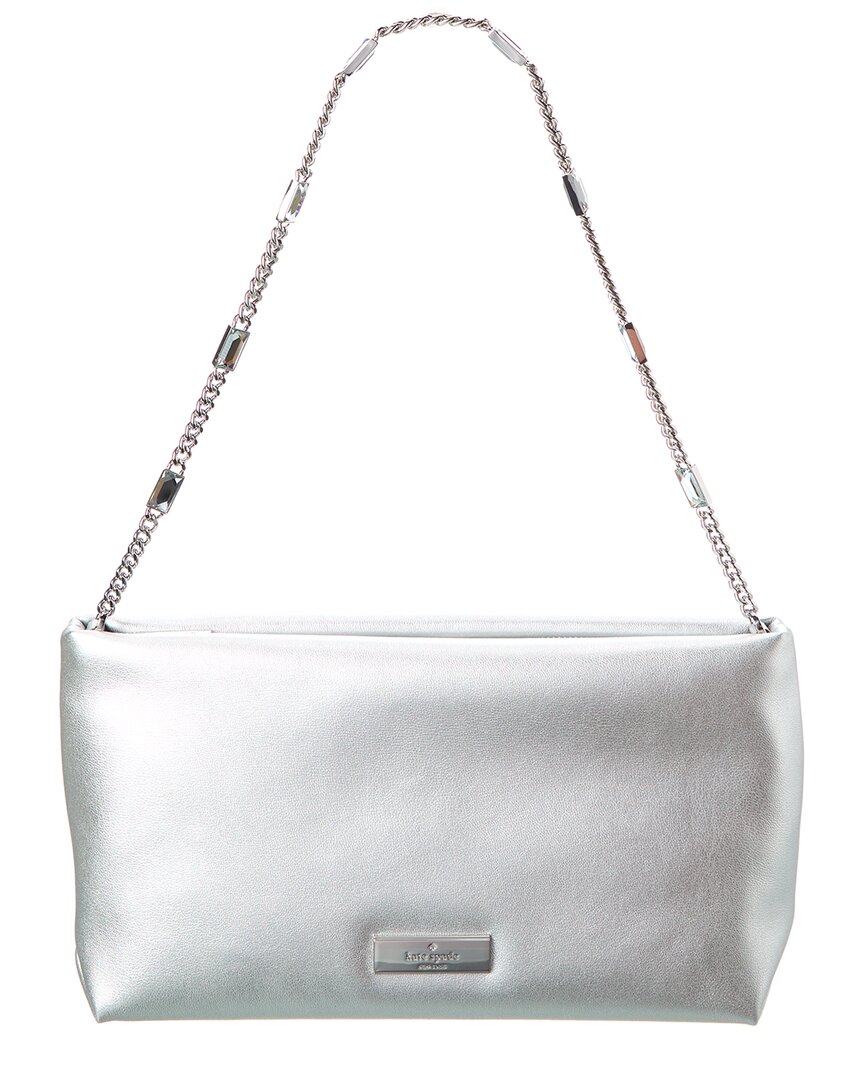Kate Spade New York Anya Nappa Pu Embellished Chain Shoulder Bag In Silver