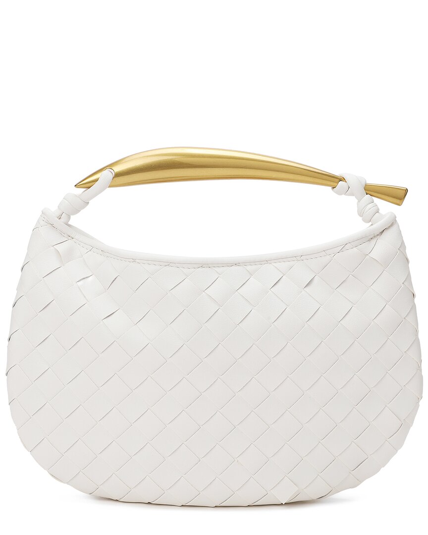 Shop Tiffany & Fred Paris Woven Leather Top Handle Clutch In White