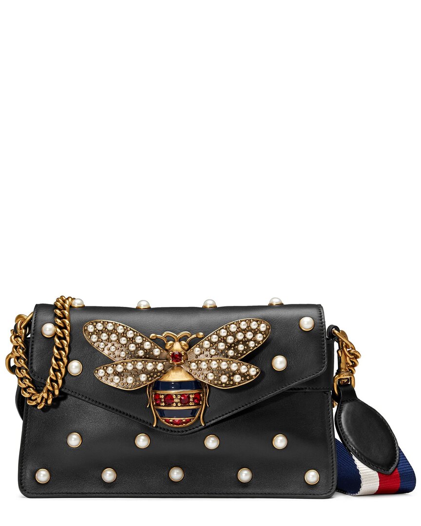 Gucci Broadway Mini Leather Messenger Bag In Black