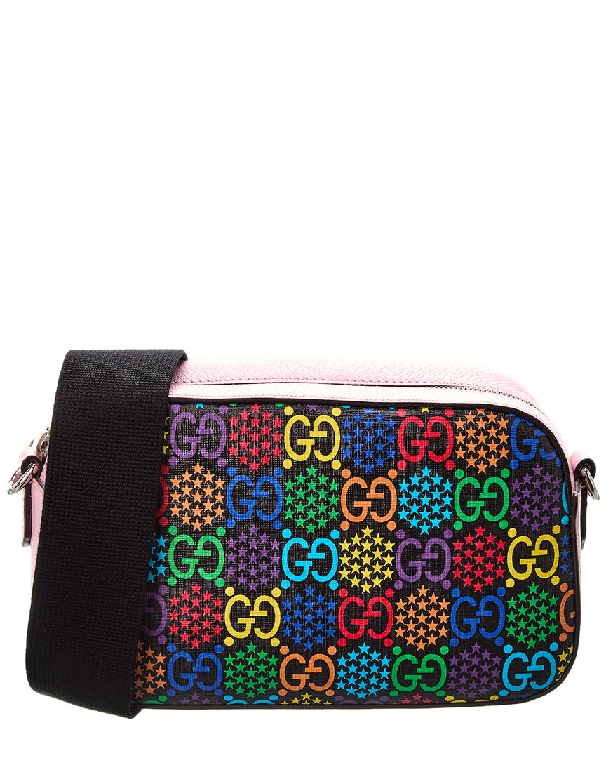 Gucci Gg Psychedelic Leather Messenger Bag In Multi