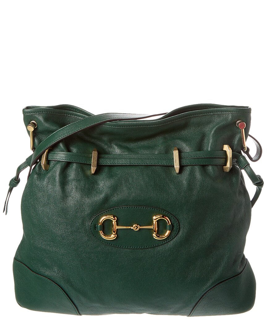 Gucci Horsebit 1955 Leather Shoulder Bag In Green