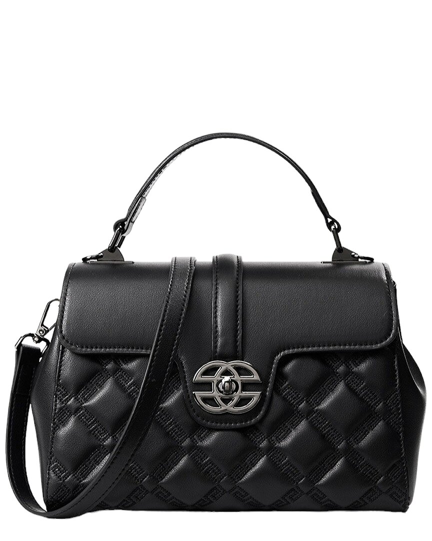 Adele Berto Leather Shoulder Bag In Black