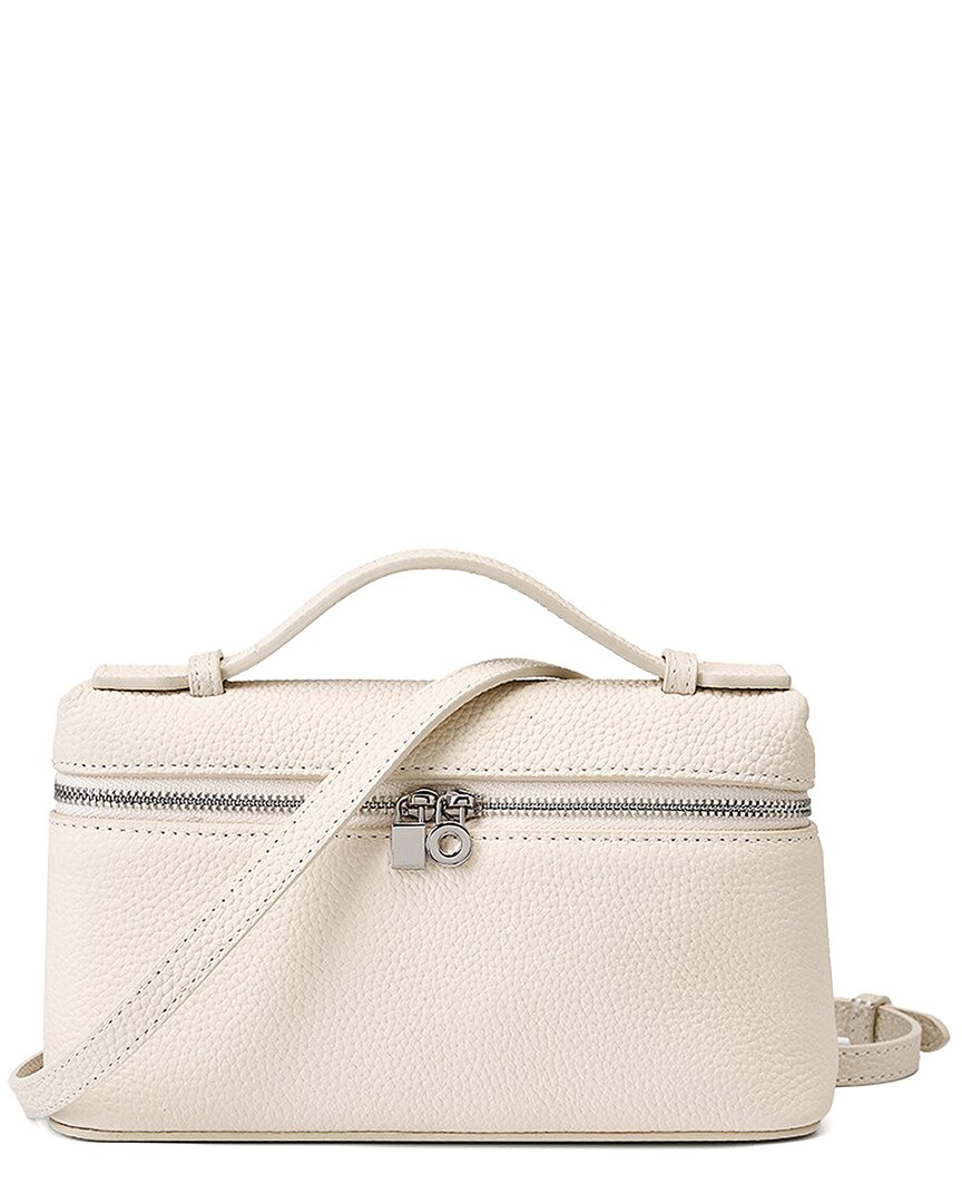 Adele Berto Leather Clutch In White