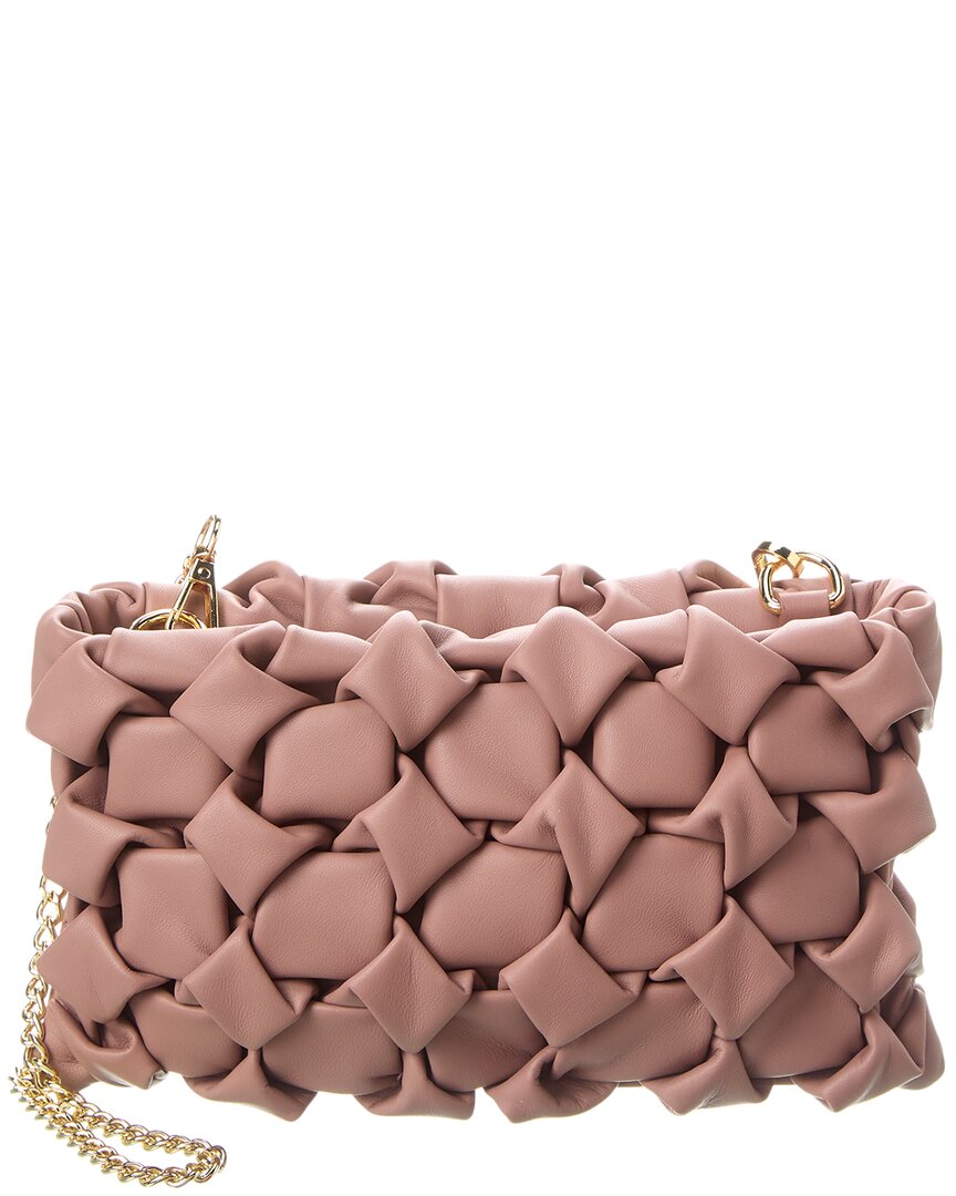 Persaman New York Lucille Leather Clutch In Pink
