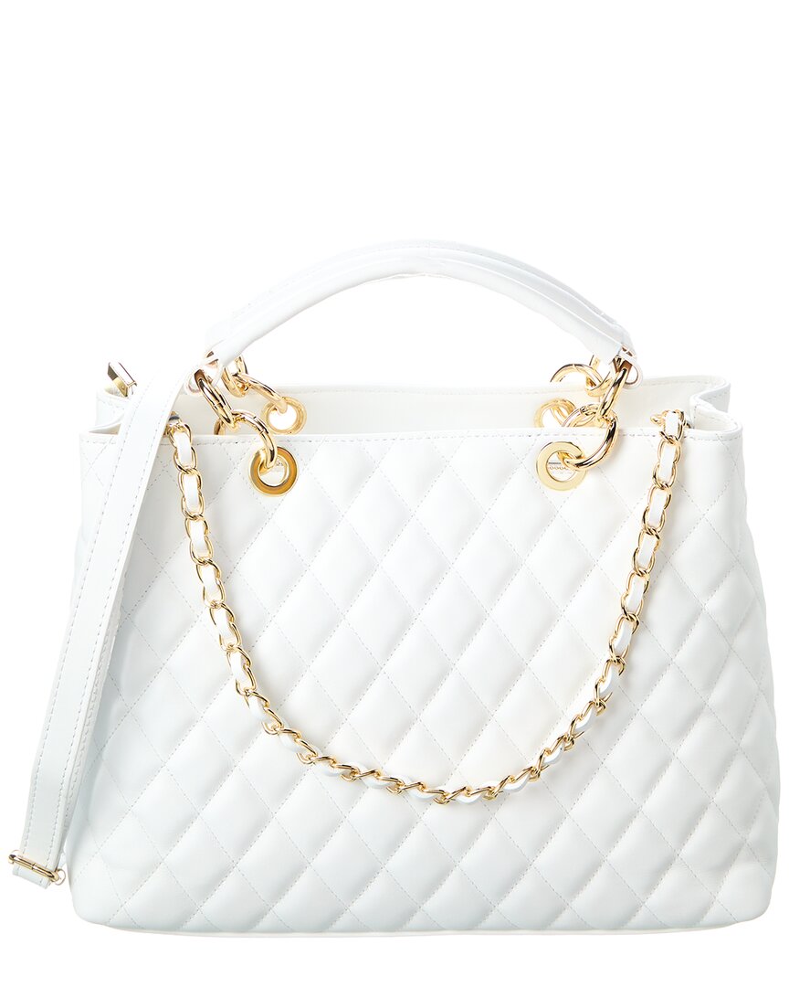 Persaman New York Aurora56 Leather Tote In White