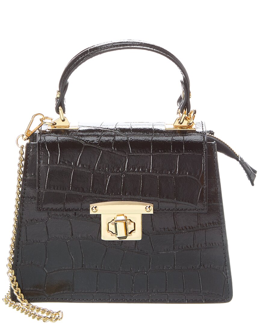 Persaman New York Adriana Leather Top Handle Bag In Black