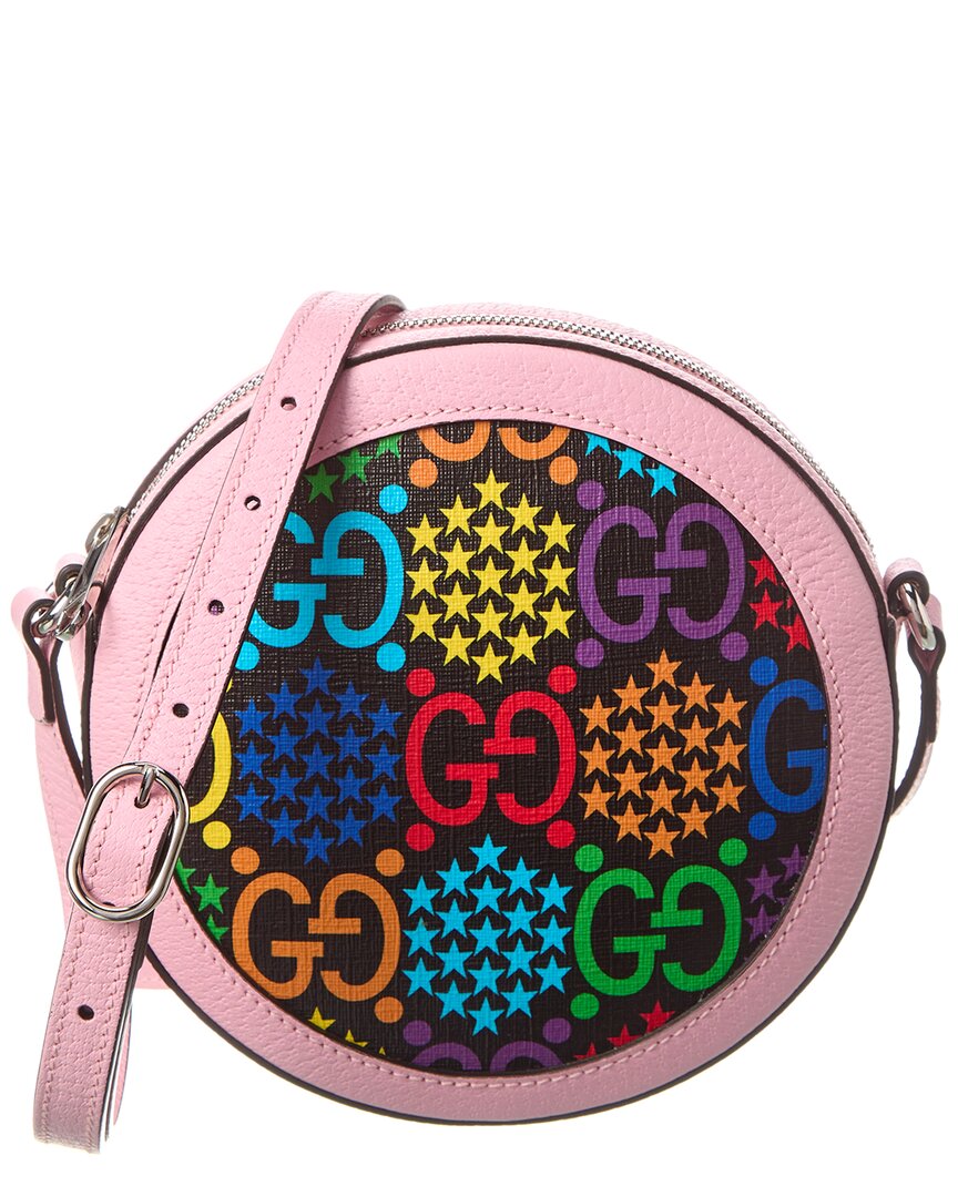 Gucci Gg Psychedelic Canvas & Leather Crossbody In Pink