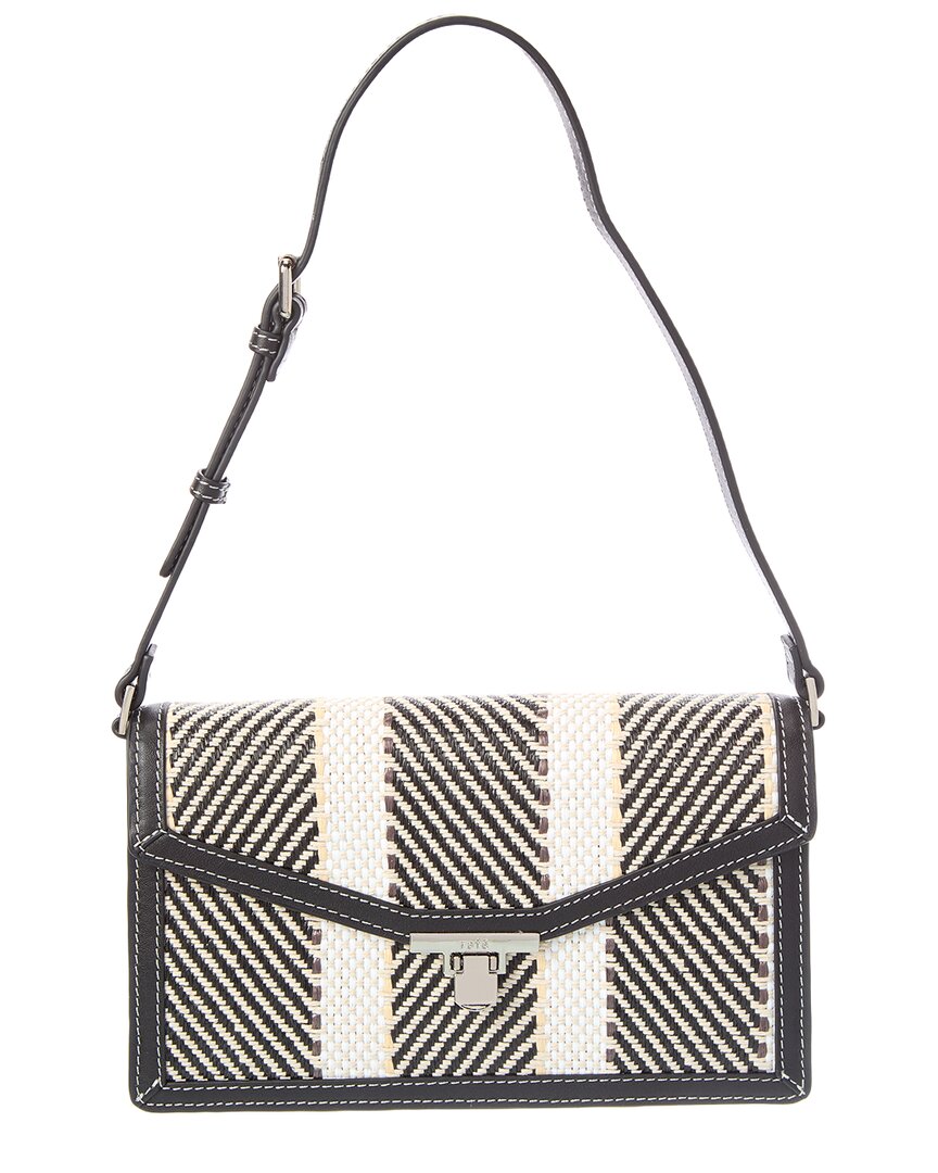 Rafe Rafé Kimi Straw Shoulder Bag In Black