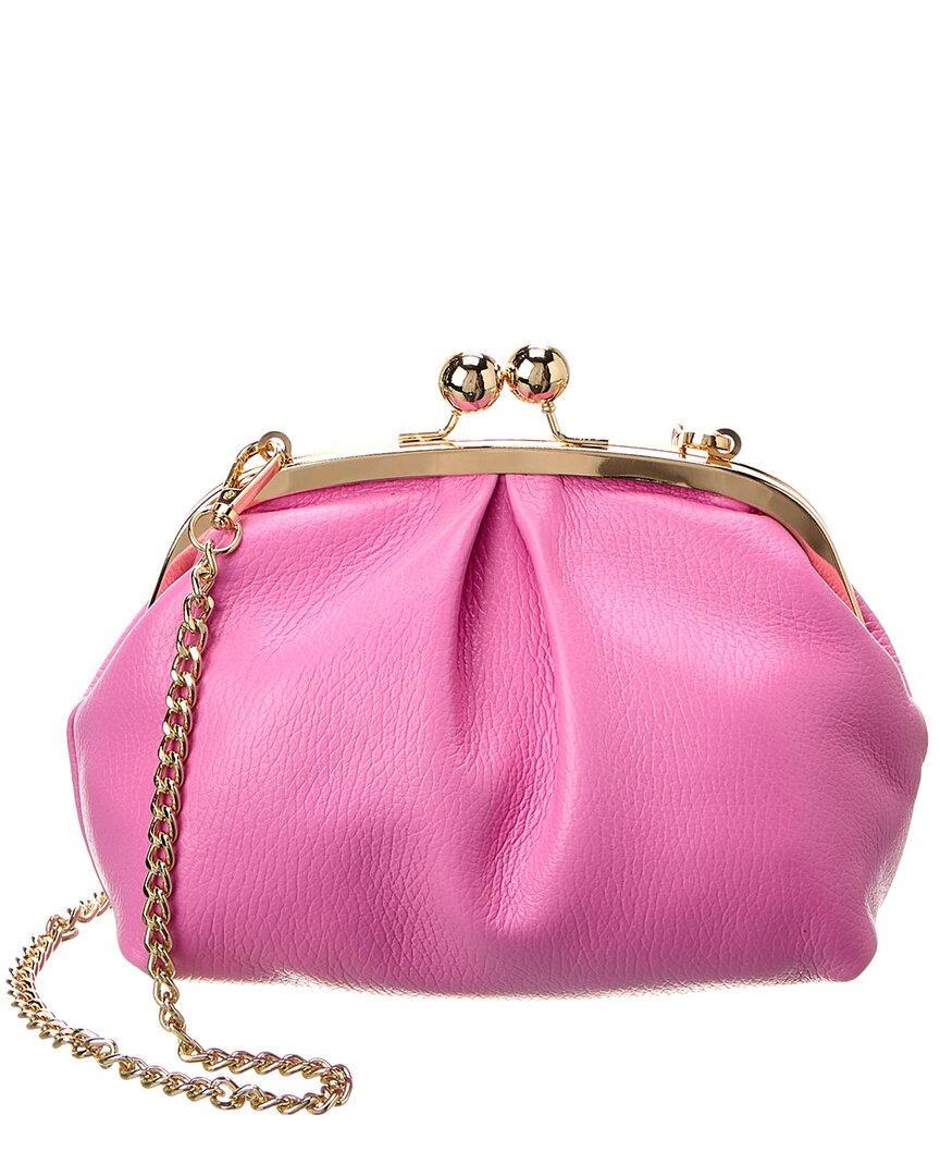 Persaman New York #1075 Leather Clutch In Pink