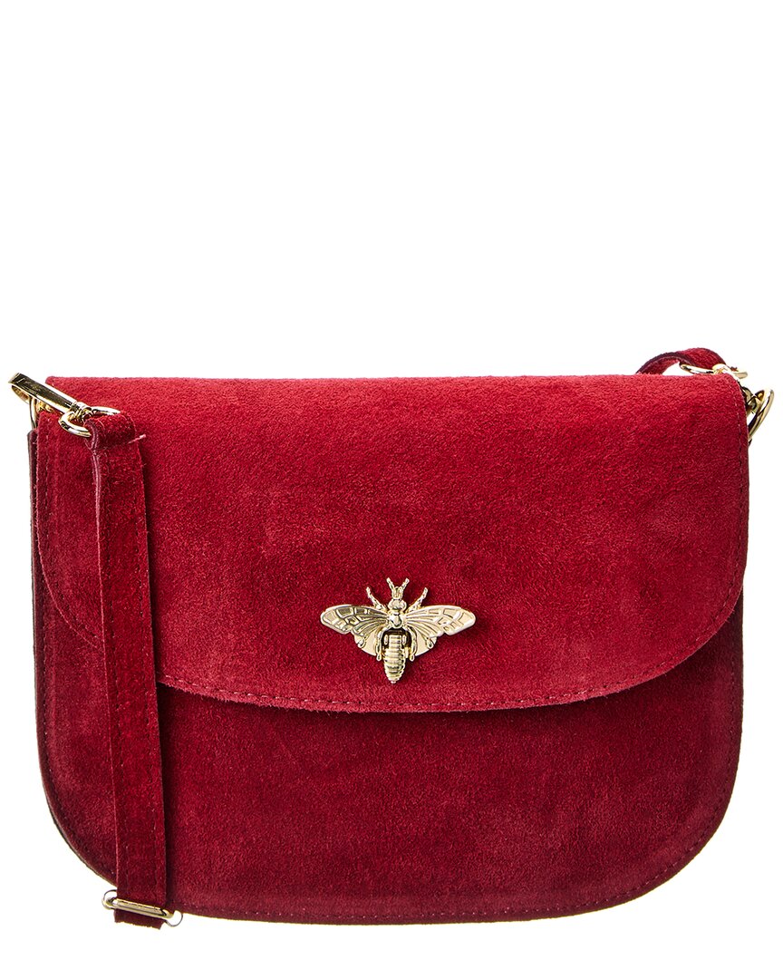 Persaman New York #1059 Leather Crossbody In Red