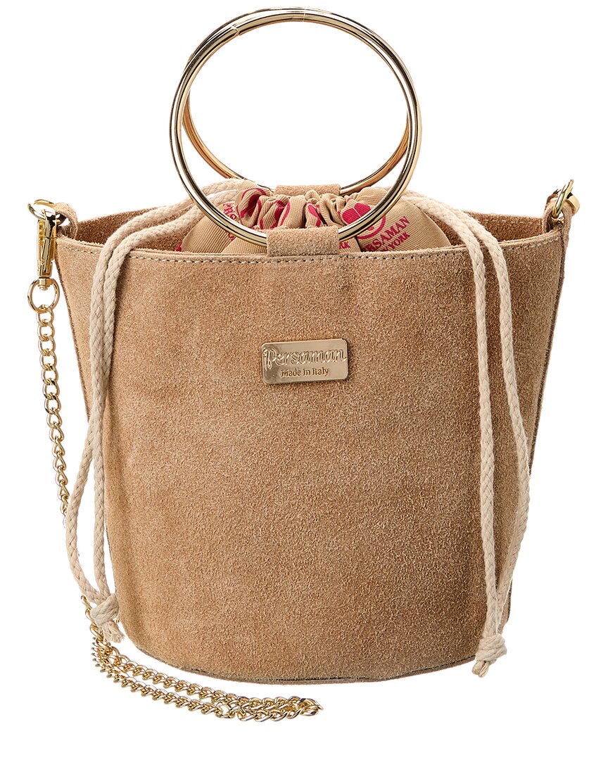 Persaman New York #1056 Leather Tote In Beige